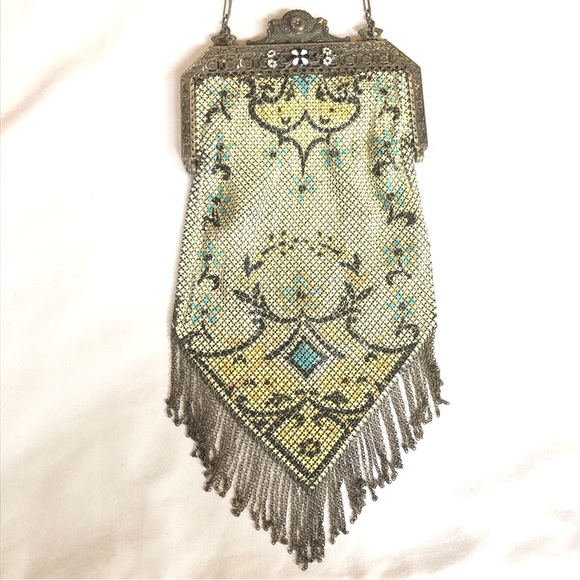 Antique Mandalian Mesh Flapper Purse - Mosaic Design - Picture 1 of 14